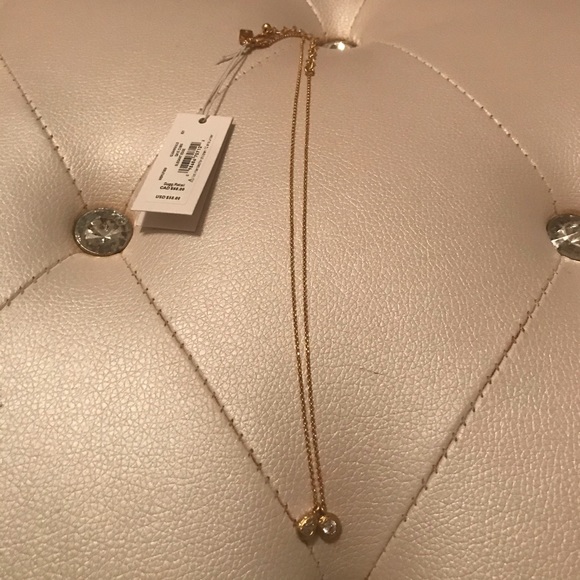 NEW Kate Spade Elegant Edge Dangle Charm Pendant Gold Tone Fashion Necklace - Picture 2 of 10